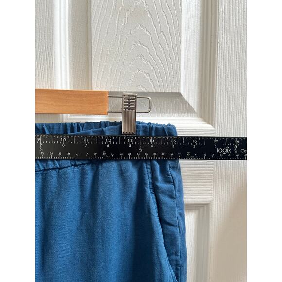Diega Pantero Blue Linen Blend Pocket Pull On Elastic Waistband Pant Medium - Picture 7 of 12
